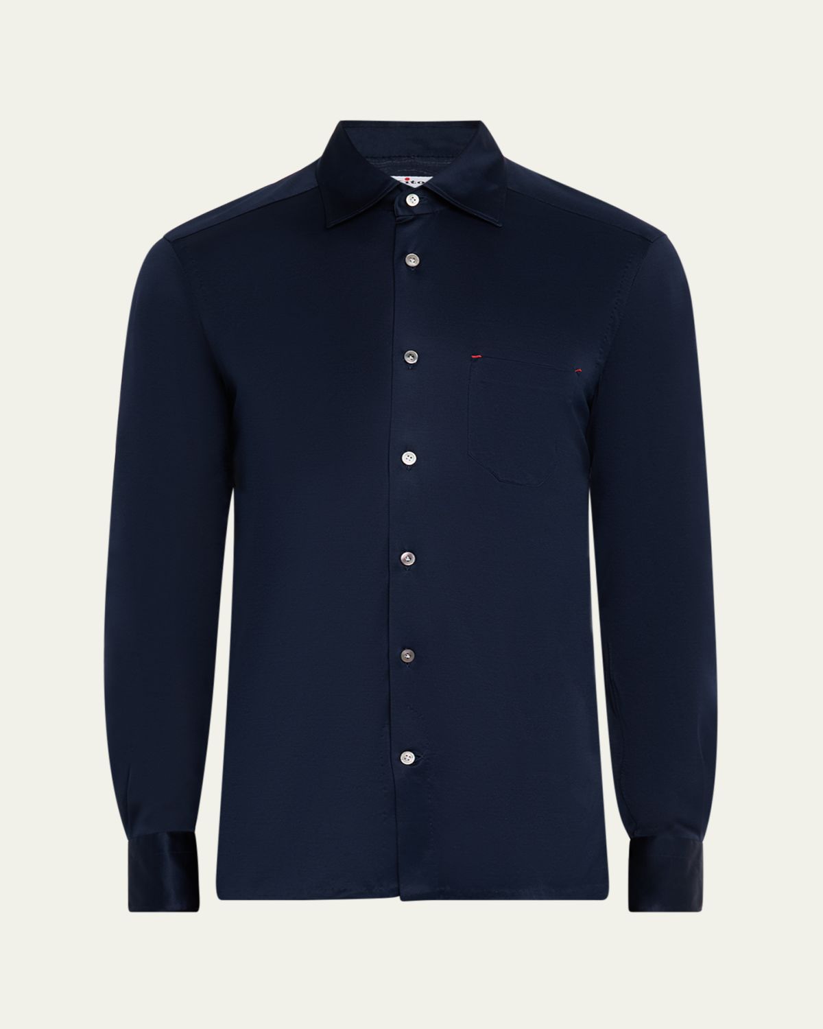 Kiton Men's Nerano Jersey Pocket Sport Shirt