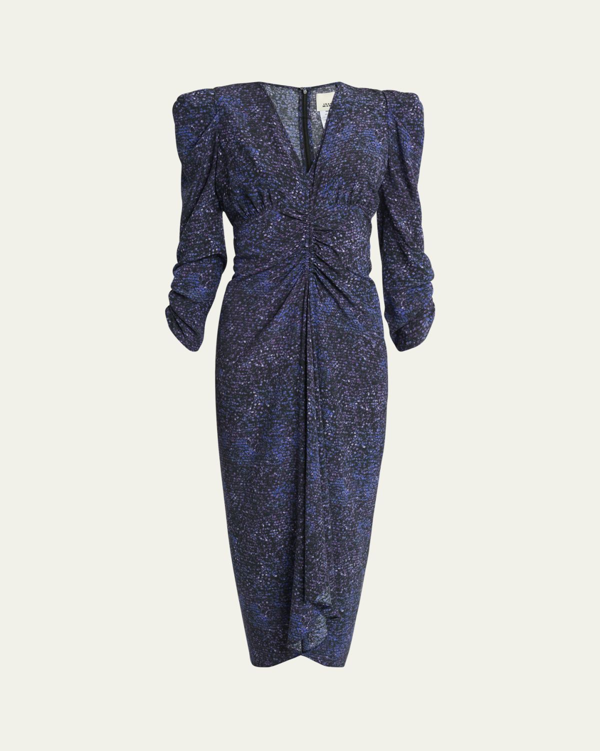 Isabel Marant Albini Mosaic Ruched Stretch Silk Dress