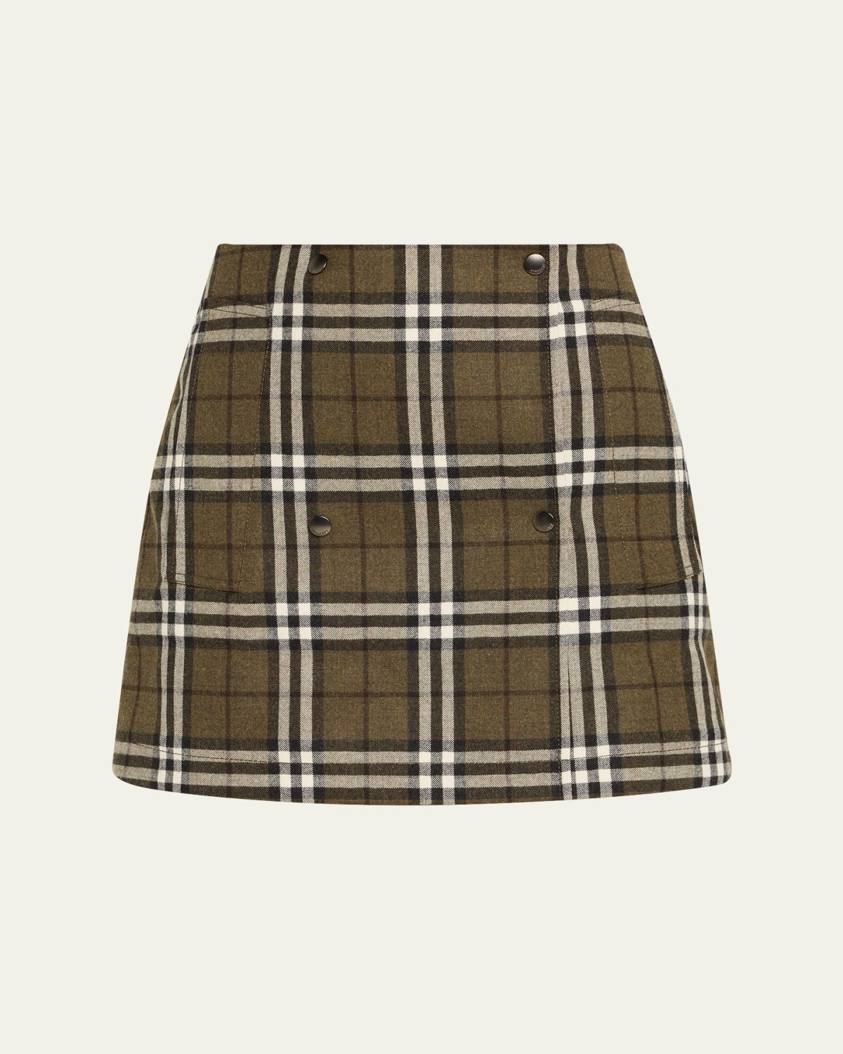 Burberry Check Double-Breasted Mini Skirt