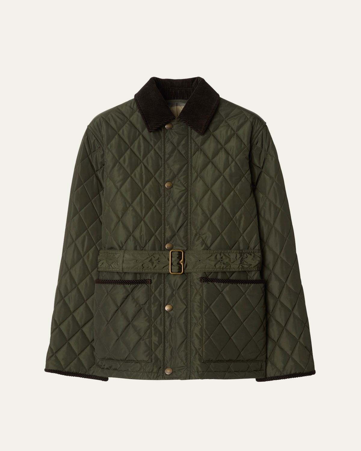 Burberry Chiltern Quilted Barn Jacket With Belt
