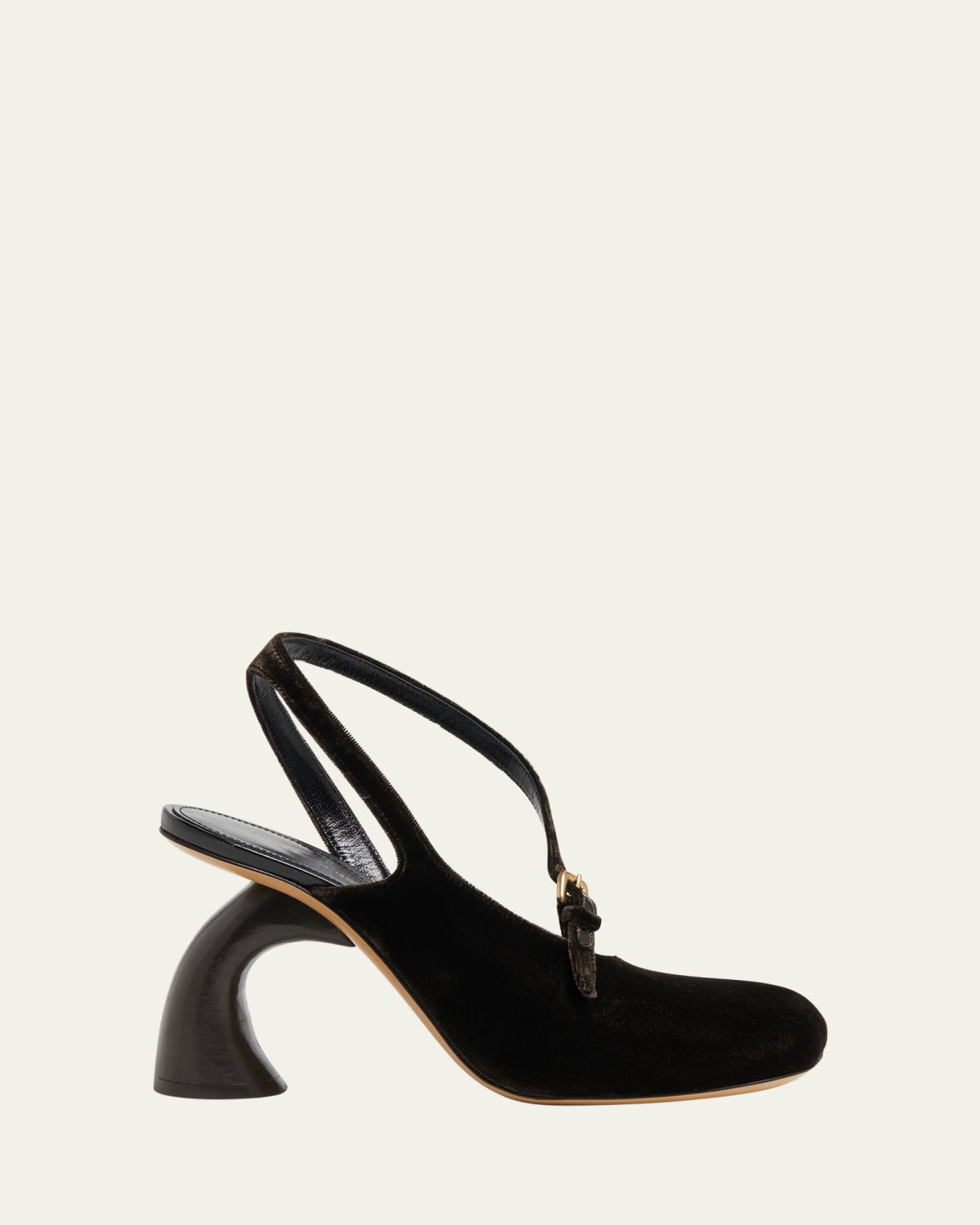 Dries Van Noten Velvet Asymmetrical Sandals
