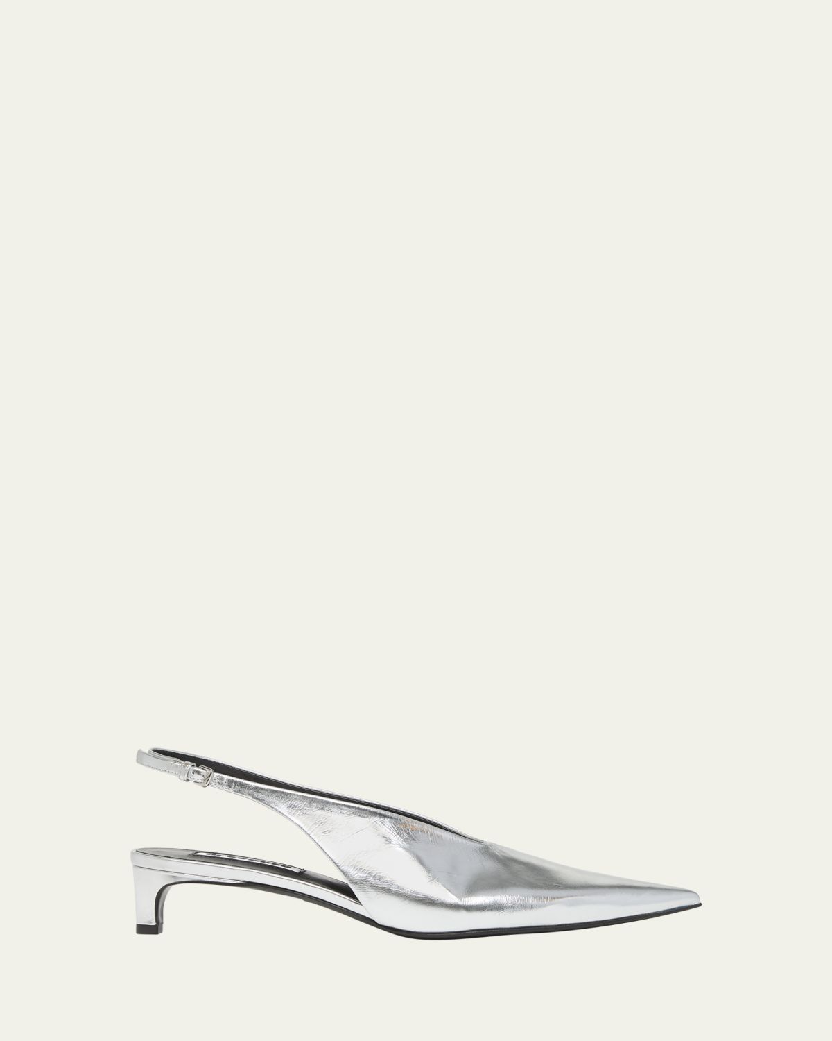Jil Sander Metallic Slingback Ballerina Pumps