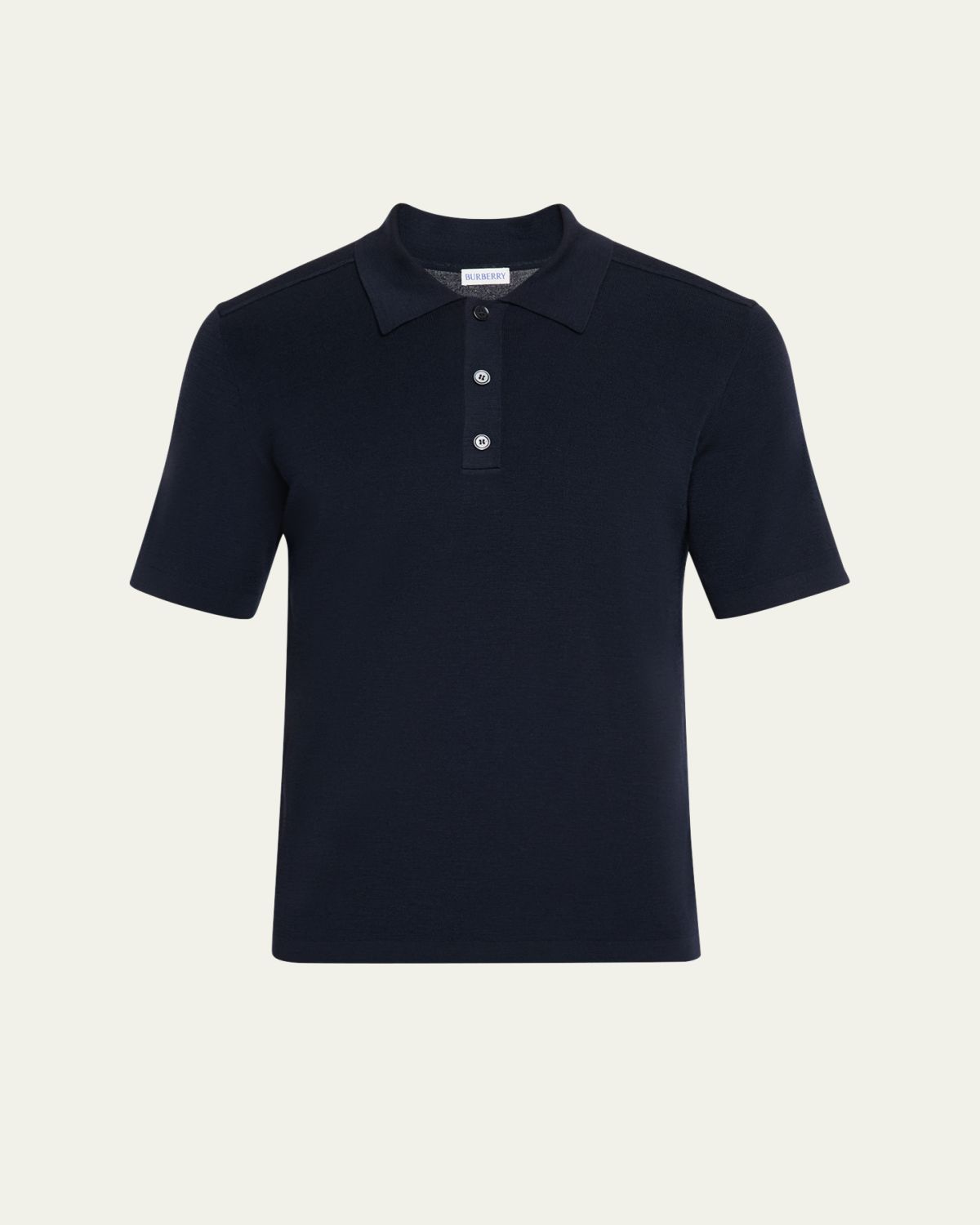 Burberry Men's Wool Knit Check-Placket Polo Shirt