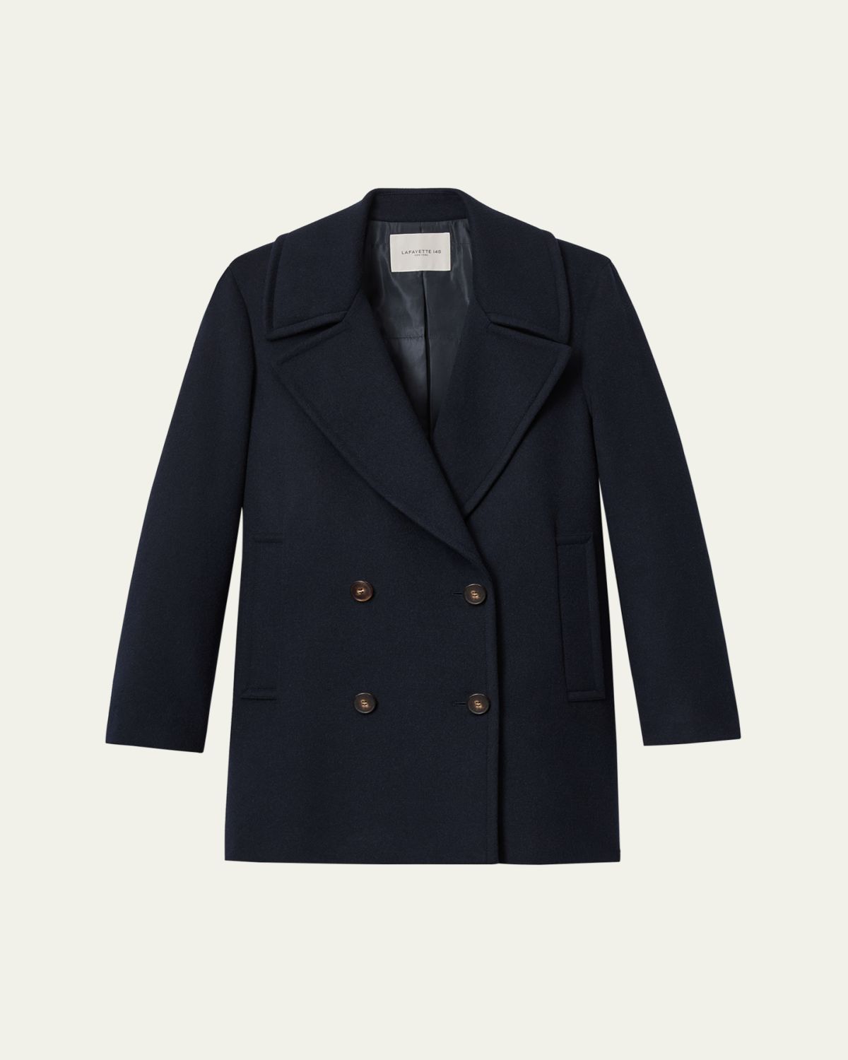 Lafayette 148 New York Double-Breasted Camel Hair Peacoat