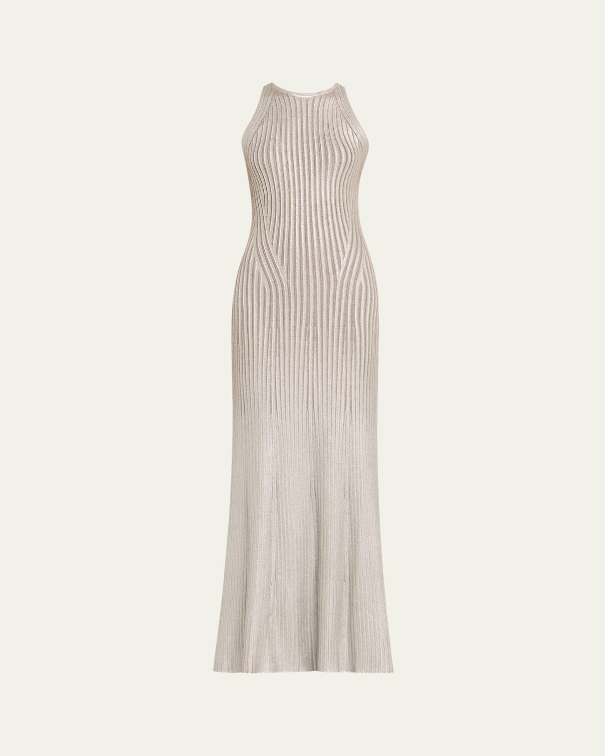 Ralph Lauren Collection Foil-Print Sleeveless Open-Back Dress