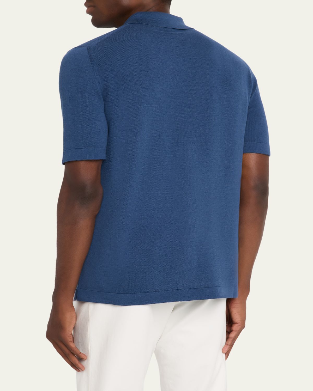 Anderson & Sheppard Men's Short-Sleeve Knit Polo Shirt | Thumbnail 3 Anderson & Sheppard Men's Short-Sleeve Knit Polo Shirt | Thumbnail 3
