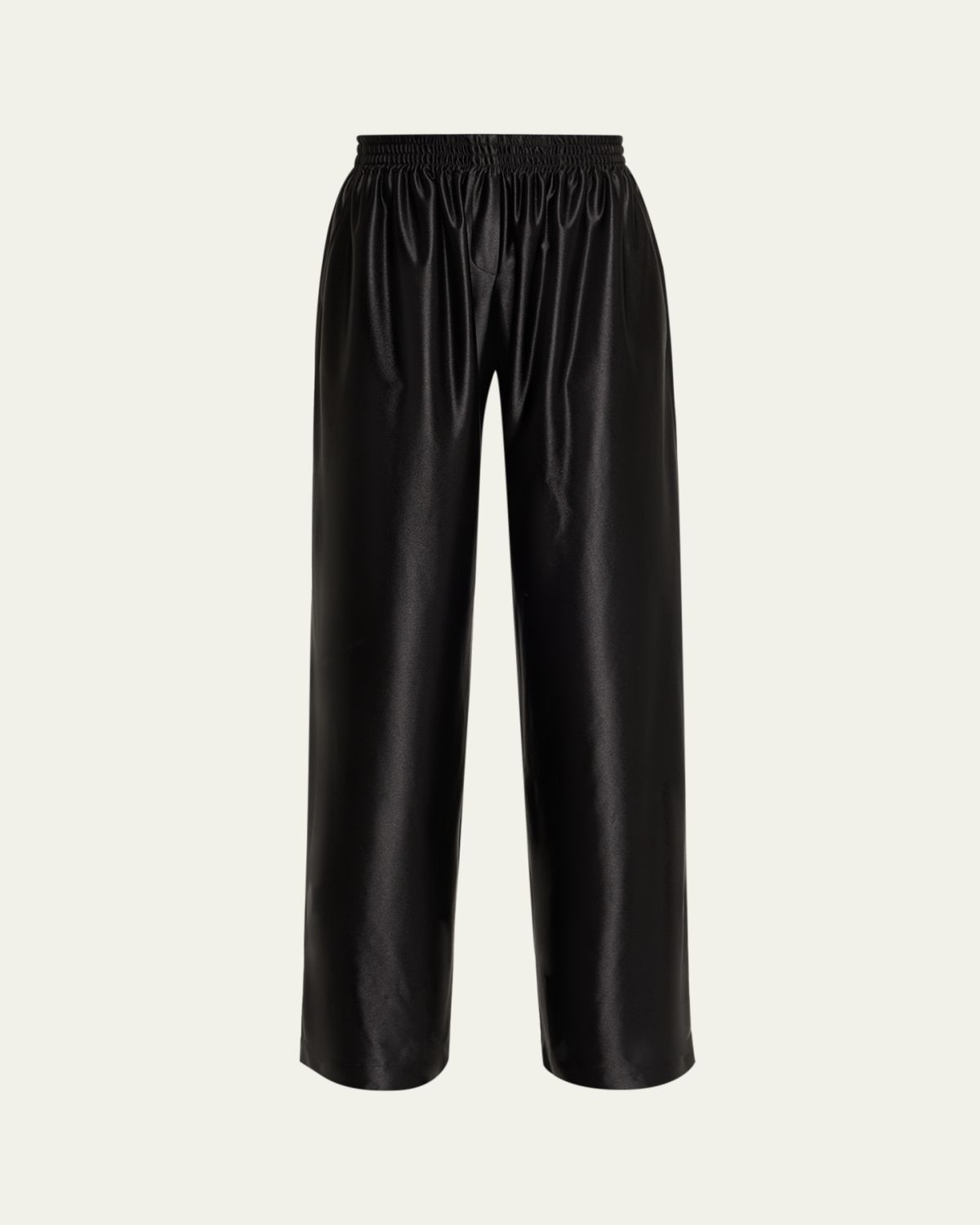 Marie Adam-Leenaerdt Chic Satin Wide-Leg Pull-On Tracksuit Pants