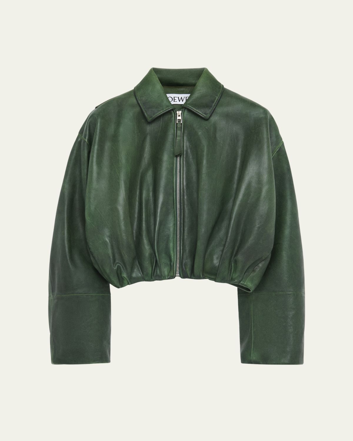 Loewe Draped Leather Bomber Jacket
