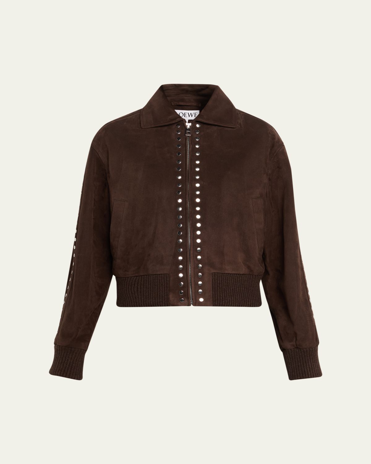 Loewe Studded Suede Bomber Jacket