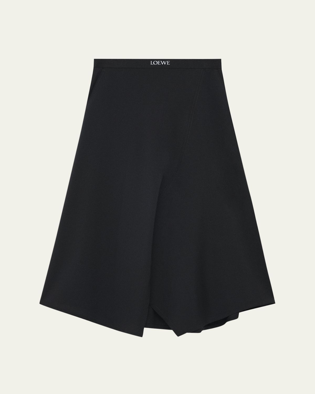 Loewe Asymmetric Logo Detail Midi Skirt