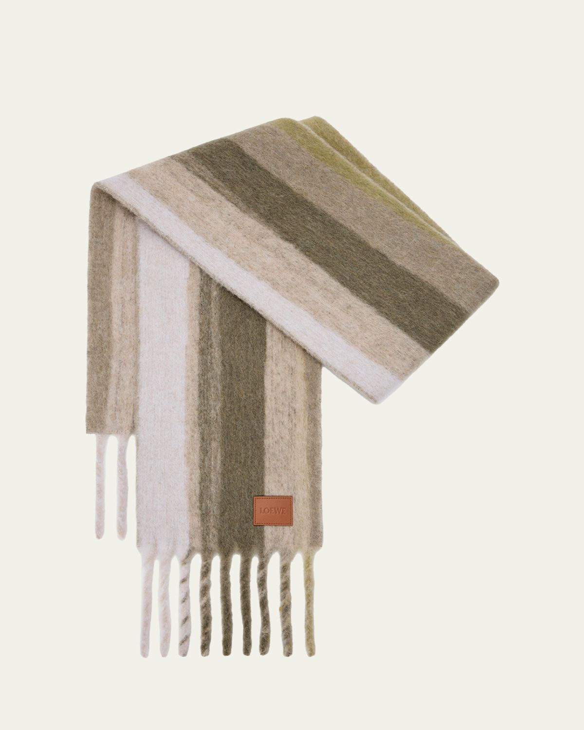 Loewe Alpaca Wool-Blend Jacquard Stripe Scarf