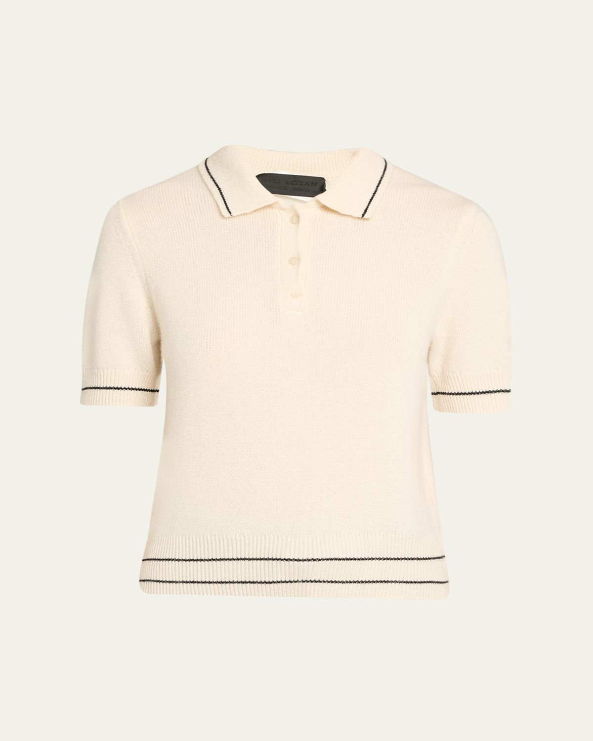 Nili Lotan Carline Short-Sleeve Cashmere Polo Sweater