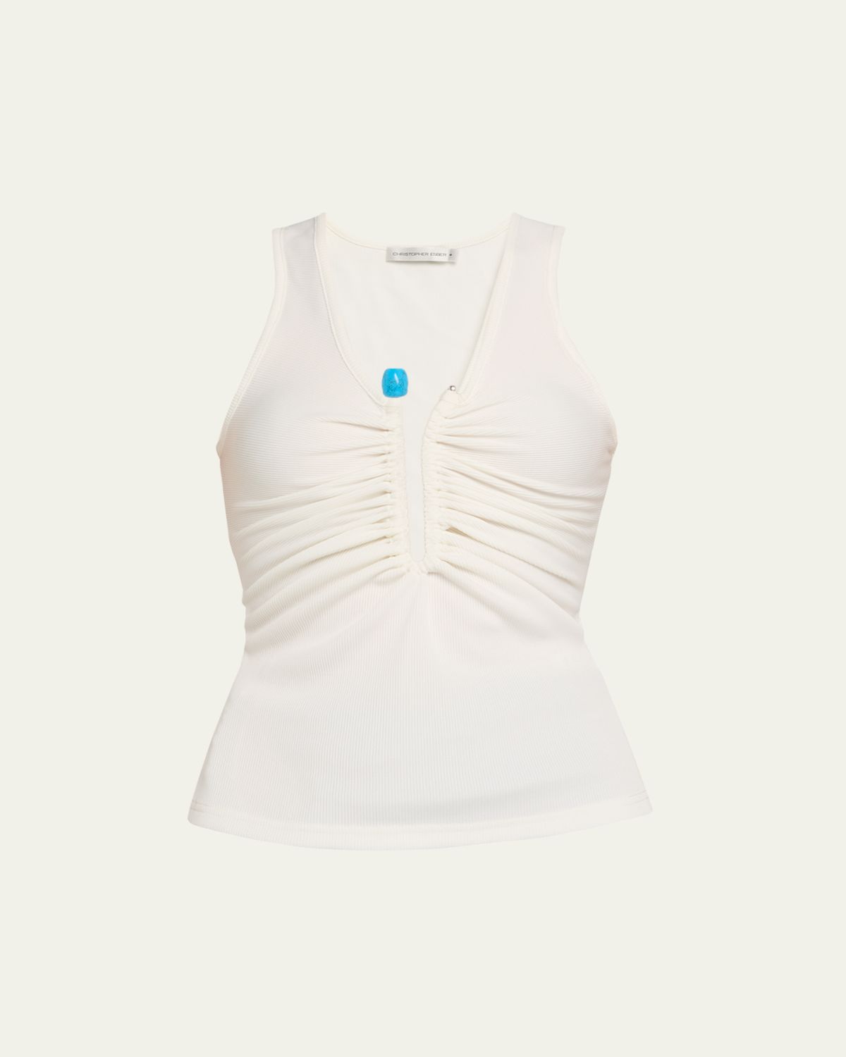 Christopher Esber Crystal Pin Rib Tank Top