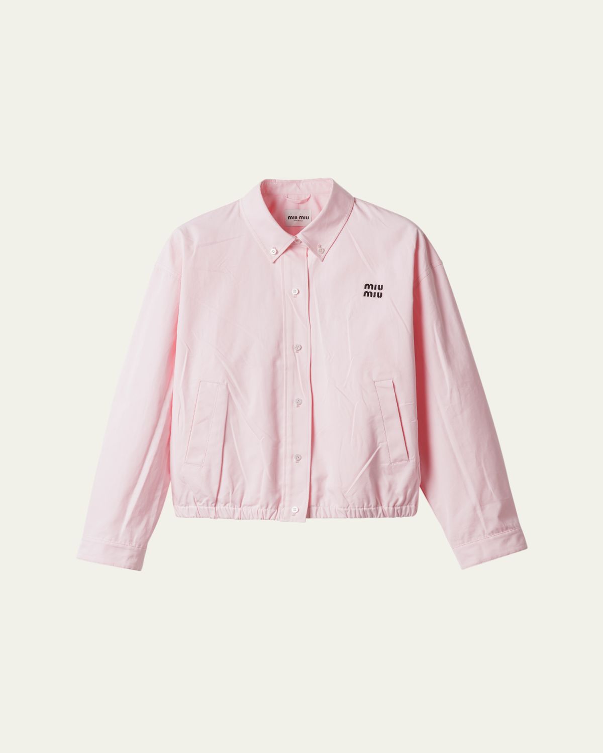 Miu Miu Cotton Poplin Button-Front Shirt Jacket