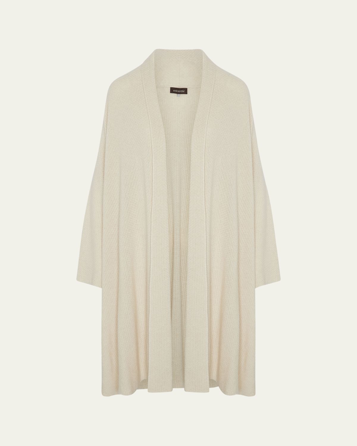 Eskandar A-Line Scrunch Shawl Collar Cardigan (Very Long Length)