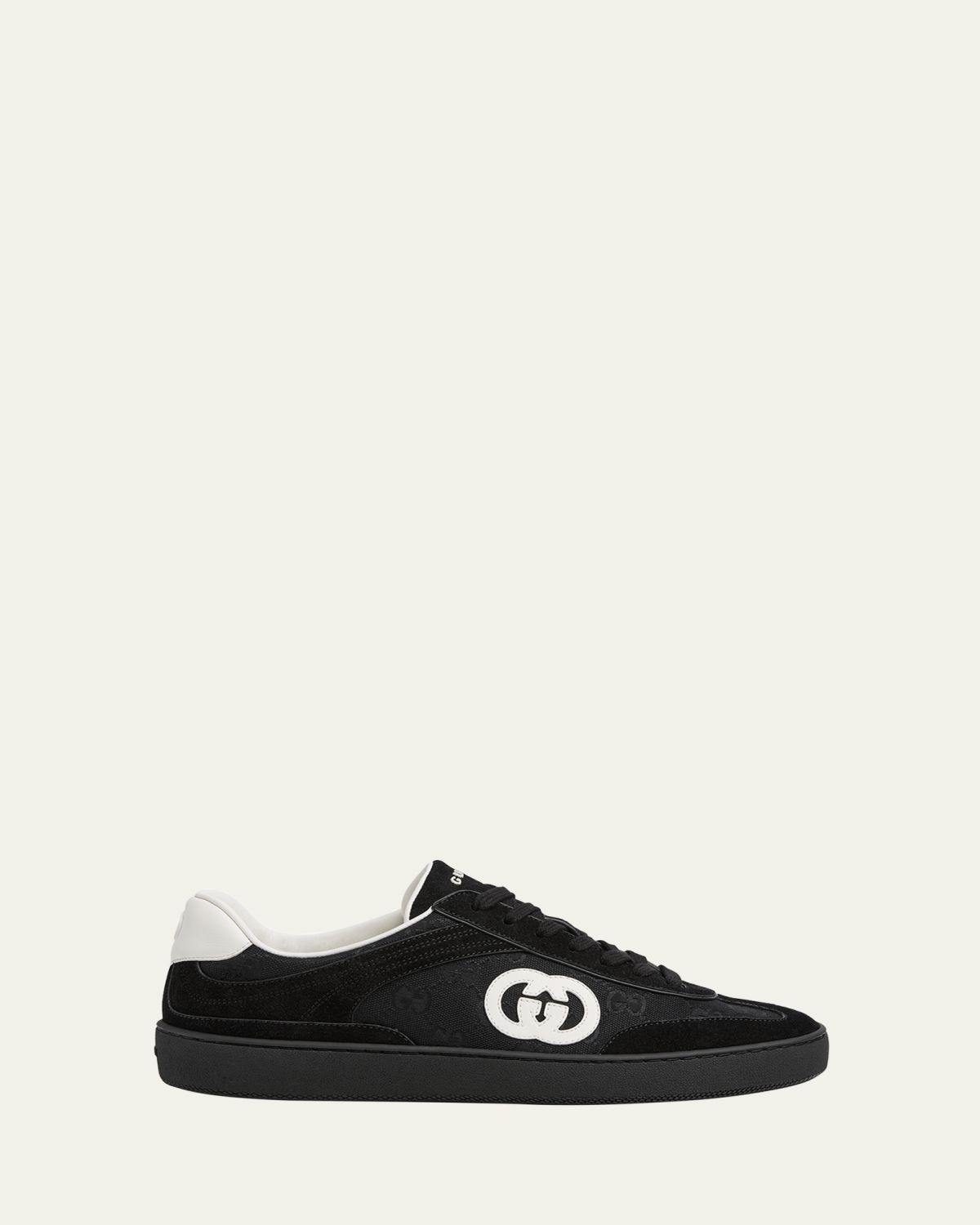 Gucci Men's G75 Canvas and Suede T-Toe Low-Top Sneakers