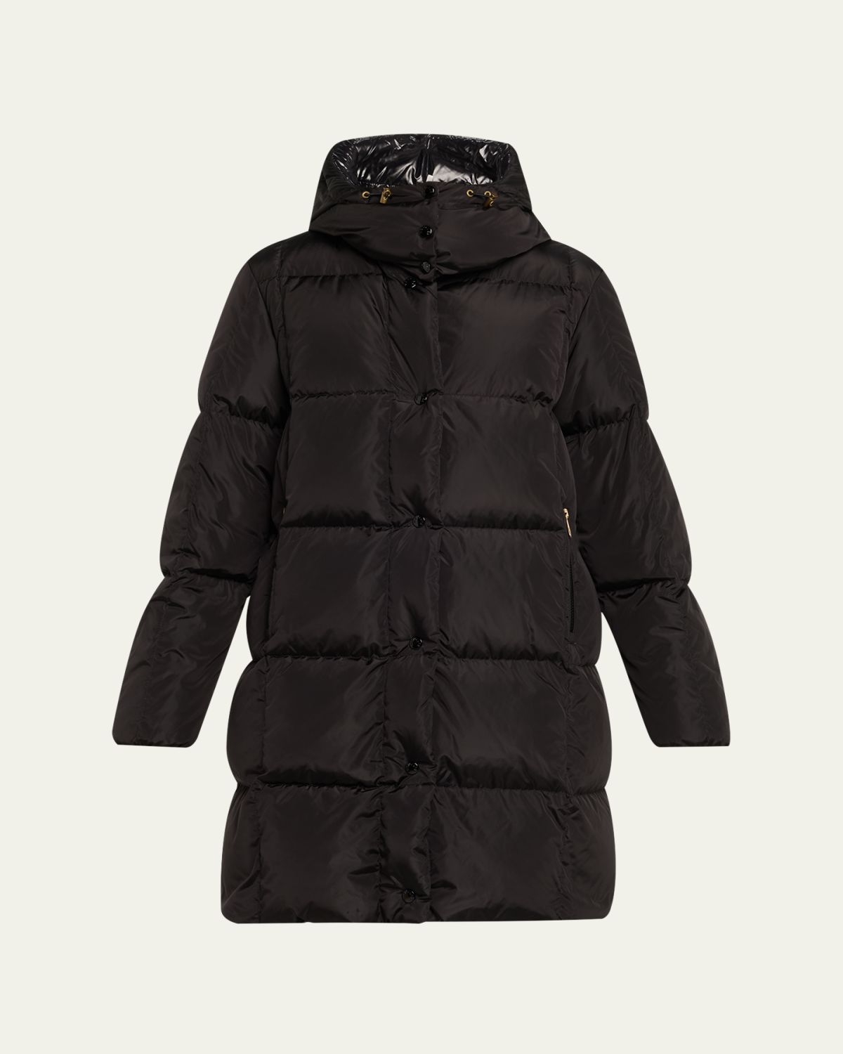 Moncler Litte Long Down Puffer Coat with Detachable Hood | Thumbnail 6 Moncler Litte Long Down Puffer Coat with Detachable Hood | Thumbnail 6