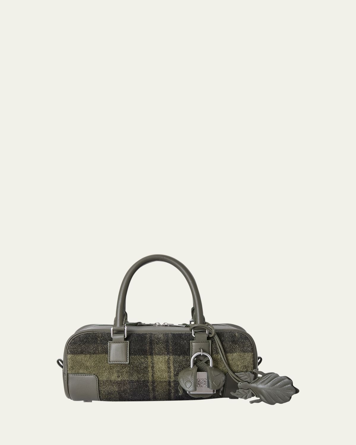 Loewe Amazona 23 Top-Handle Bag in Tartan Suede