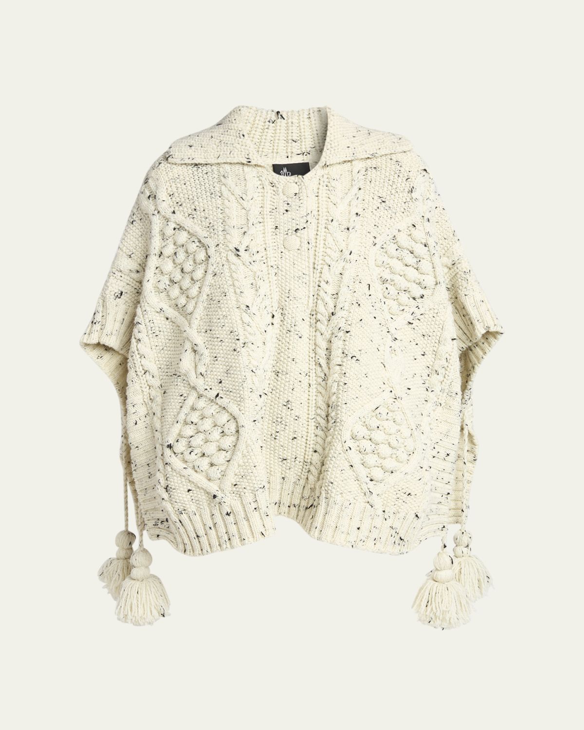 Moncler Grenoble Wool-Blend Tassel Cape