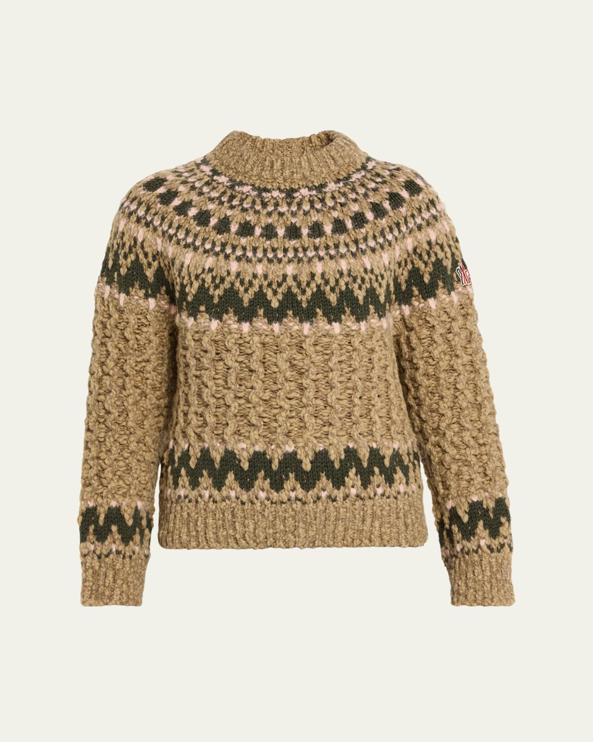 Moncler Grenoble Cable-Knit Fairisle Sweater