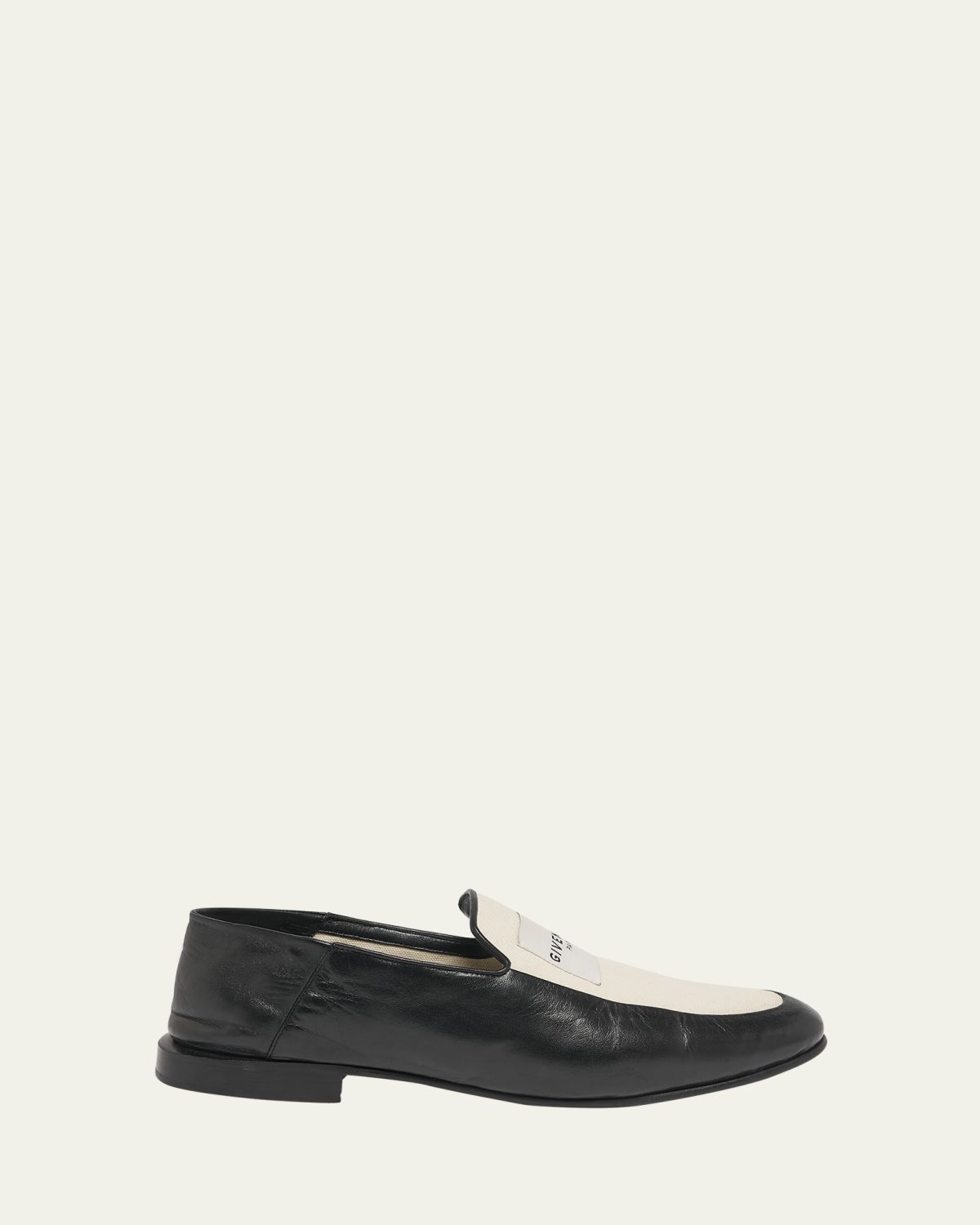 Givenchy Label Canvas and Leather Loafers