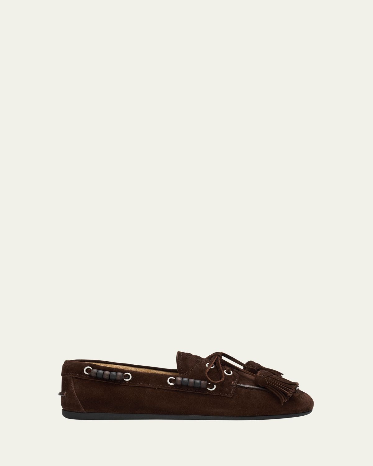 Miu Miu Suede Tassel Boat Loafers