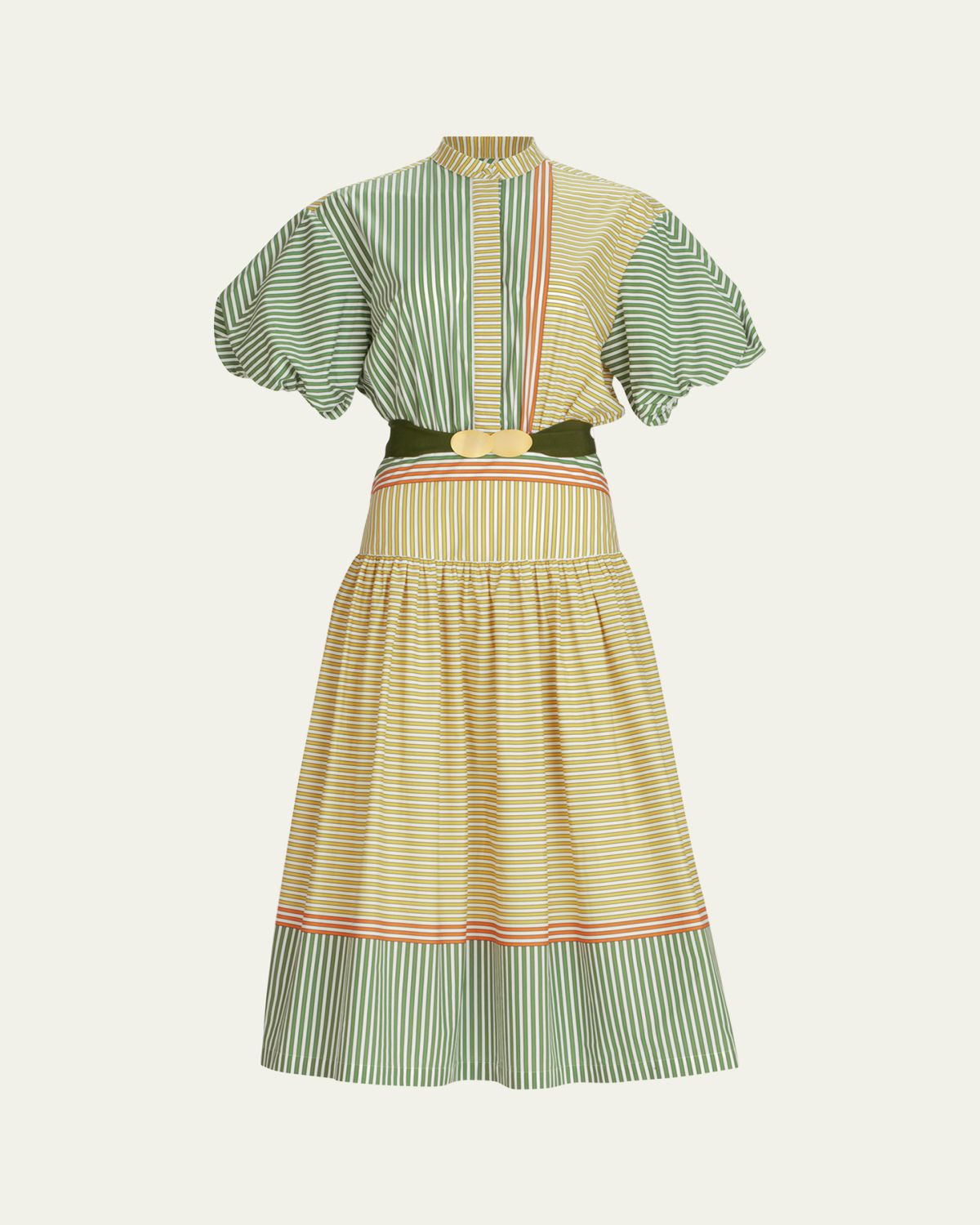 Silvia Tcherassi Jil Stripe Cotton Midi Shirt Dress