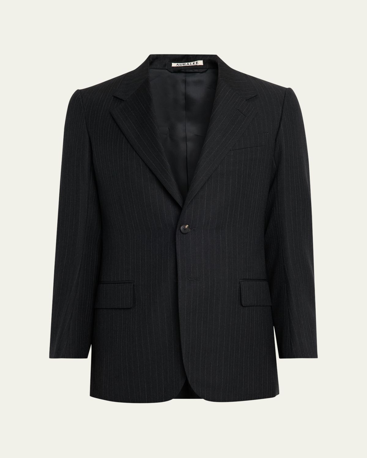 AURALEE Men's Wool Hairline Stripe Two-Button Sport Coat
