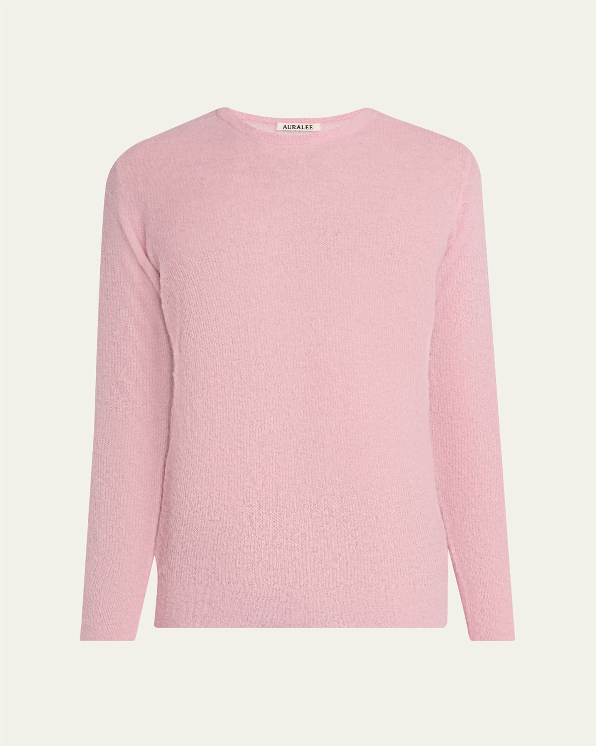 AURALEE Men's Baby Suri Alpaca Sheer Knit Crewneck Sweater