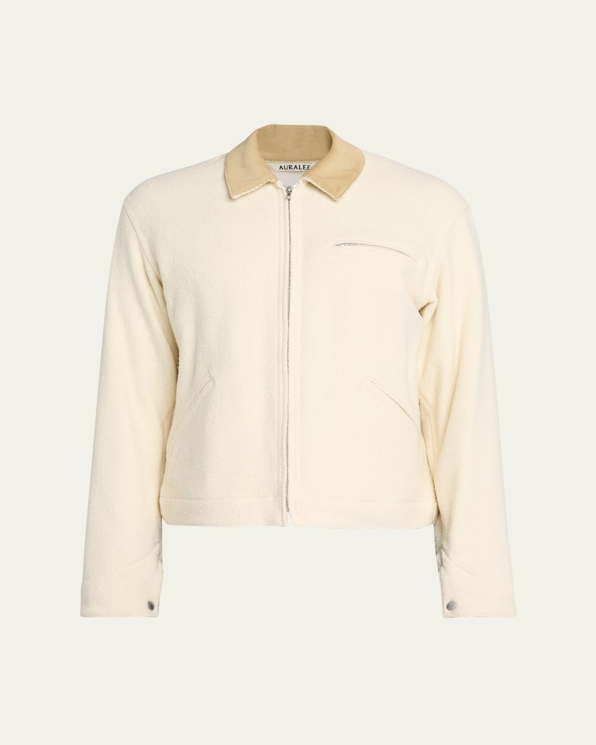 AURALEE Men's Blouson Tweed Zip Jacket