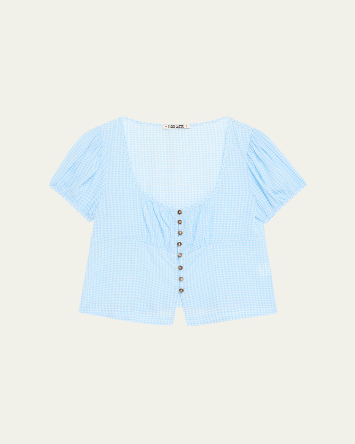 Ciao Lucia Risi Gingham Button-Front Top