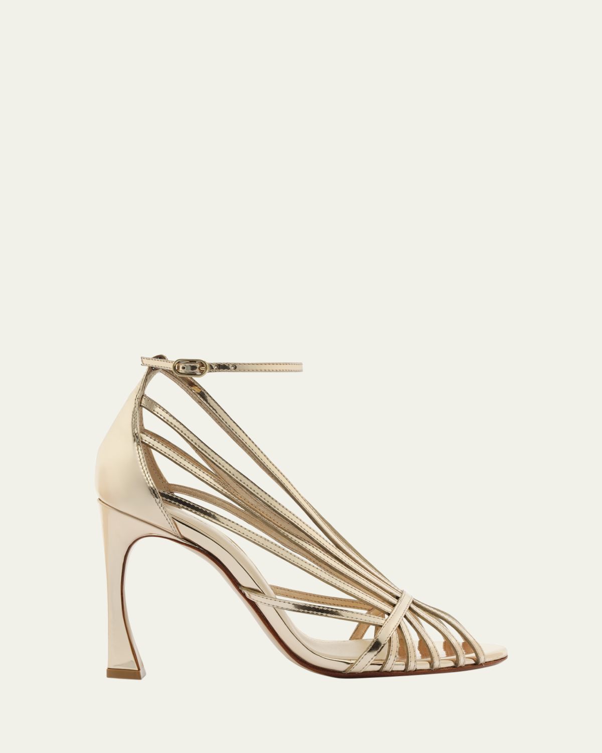 Alexandre Birman Fran Metallic Leather Sandals