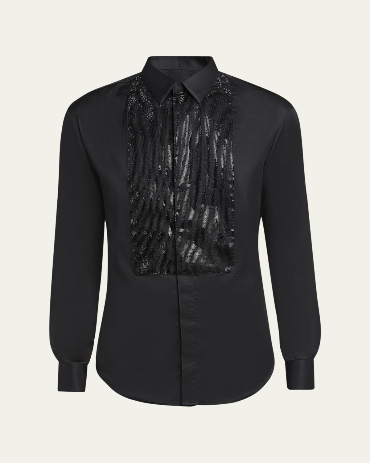Giorgio Armani Men's Crystal Bib Front Cotton Dress Shirt | Thumbnail 6 Giorgio Armani Men's Crystal Bib Front Cotton Dress Shirt | Thumbnail 6