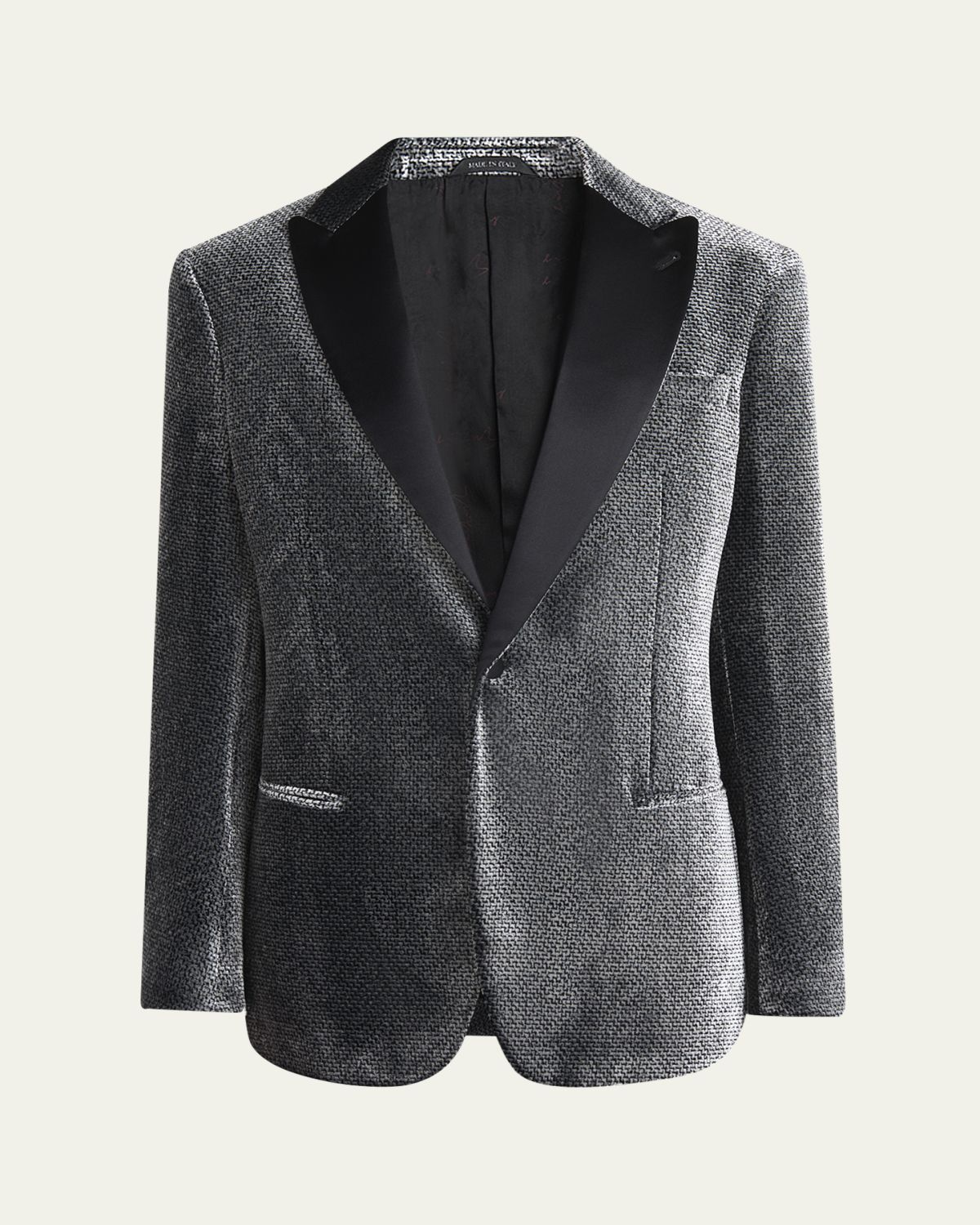Giorgio Armani Men's Velvet-Effect Peak Lapel Dinner Jacket | Thumbnail 6 Giorgio Armani Men's Velvet-Effect Peak Lapel Dinner Jacket | Thumbnail 6