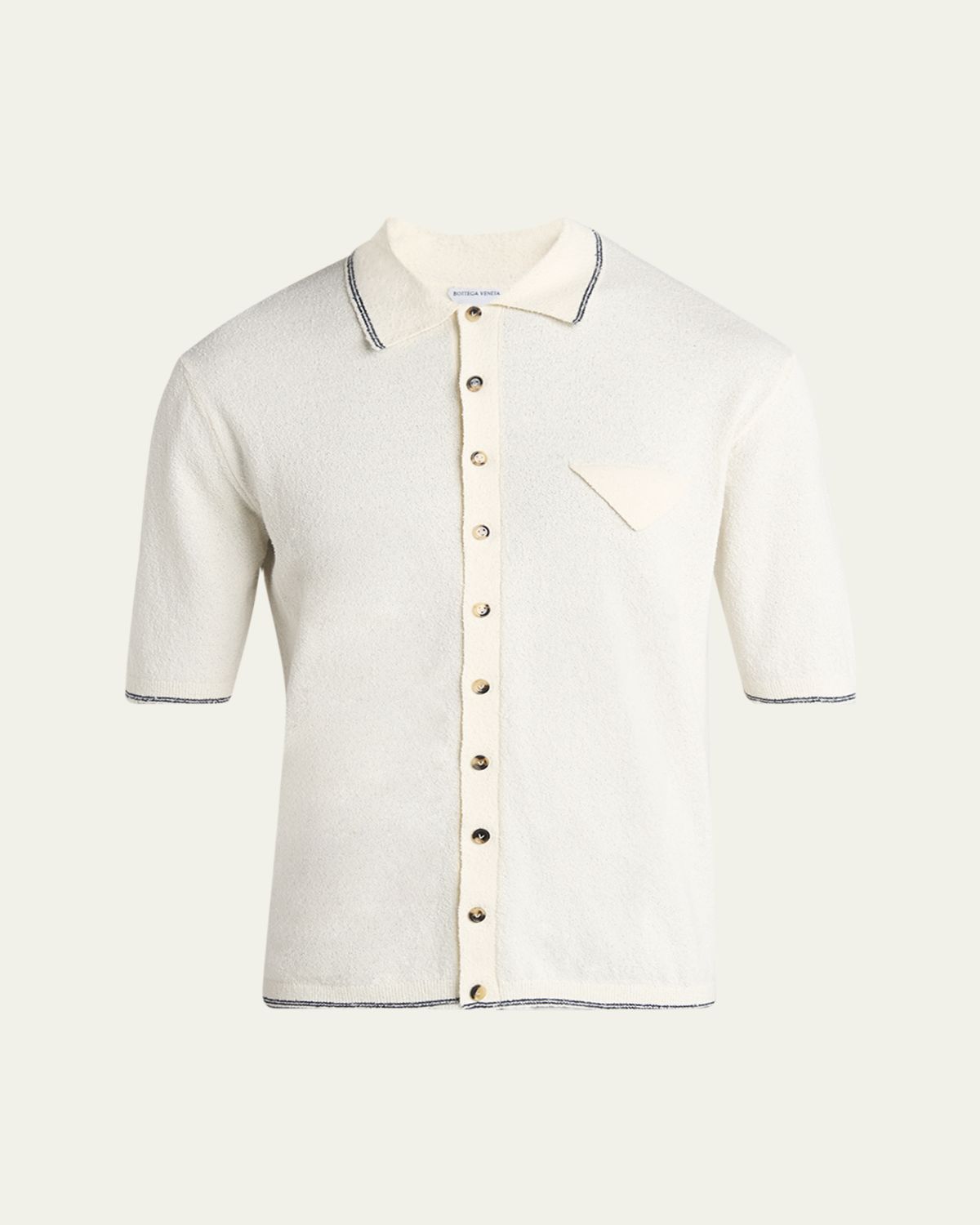 Bottega Veneta Men's Stripe Intarsia Knit Polo Shirt