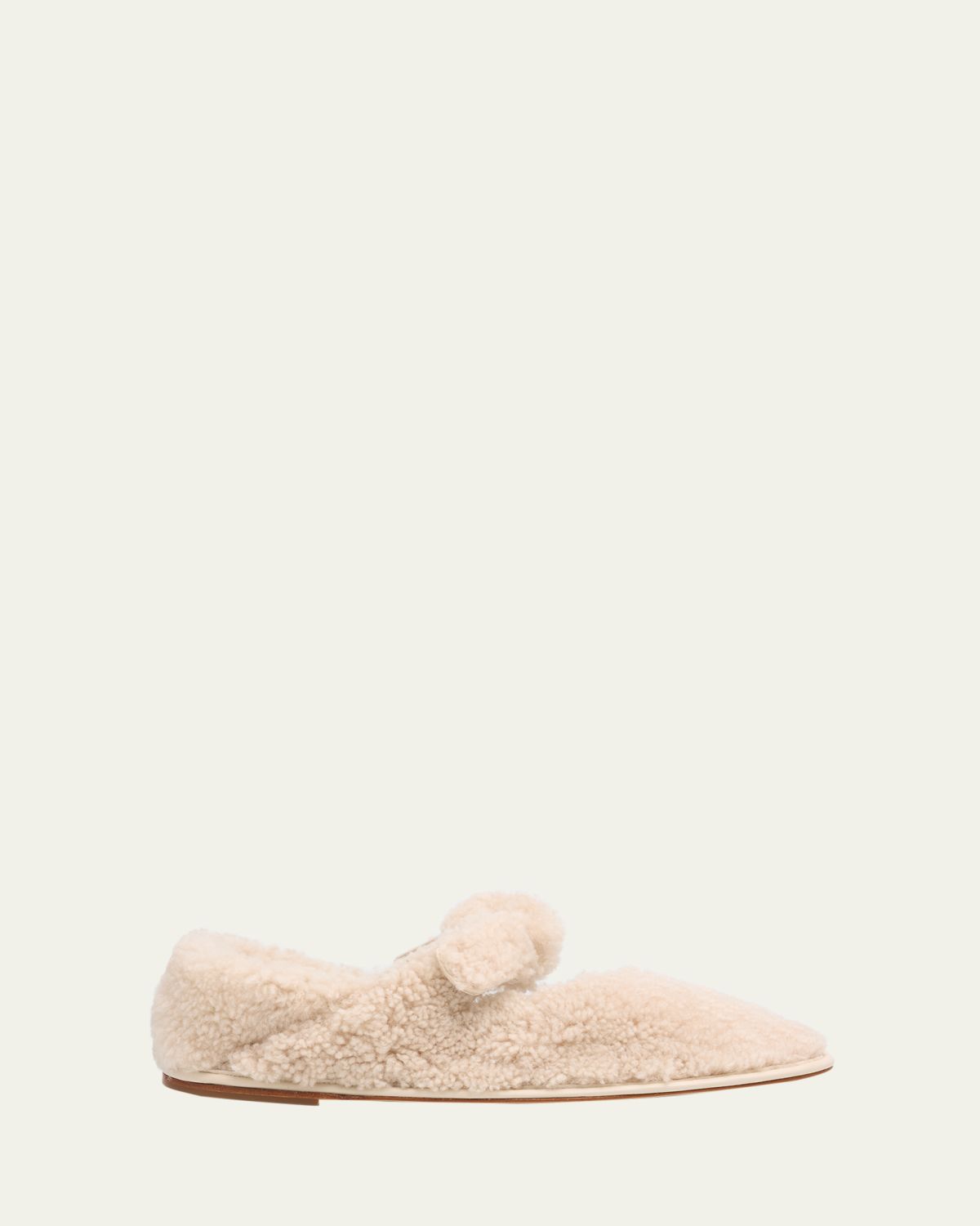 HEREU Llasada Curly Shearling Bow Flats