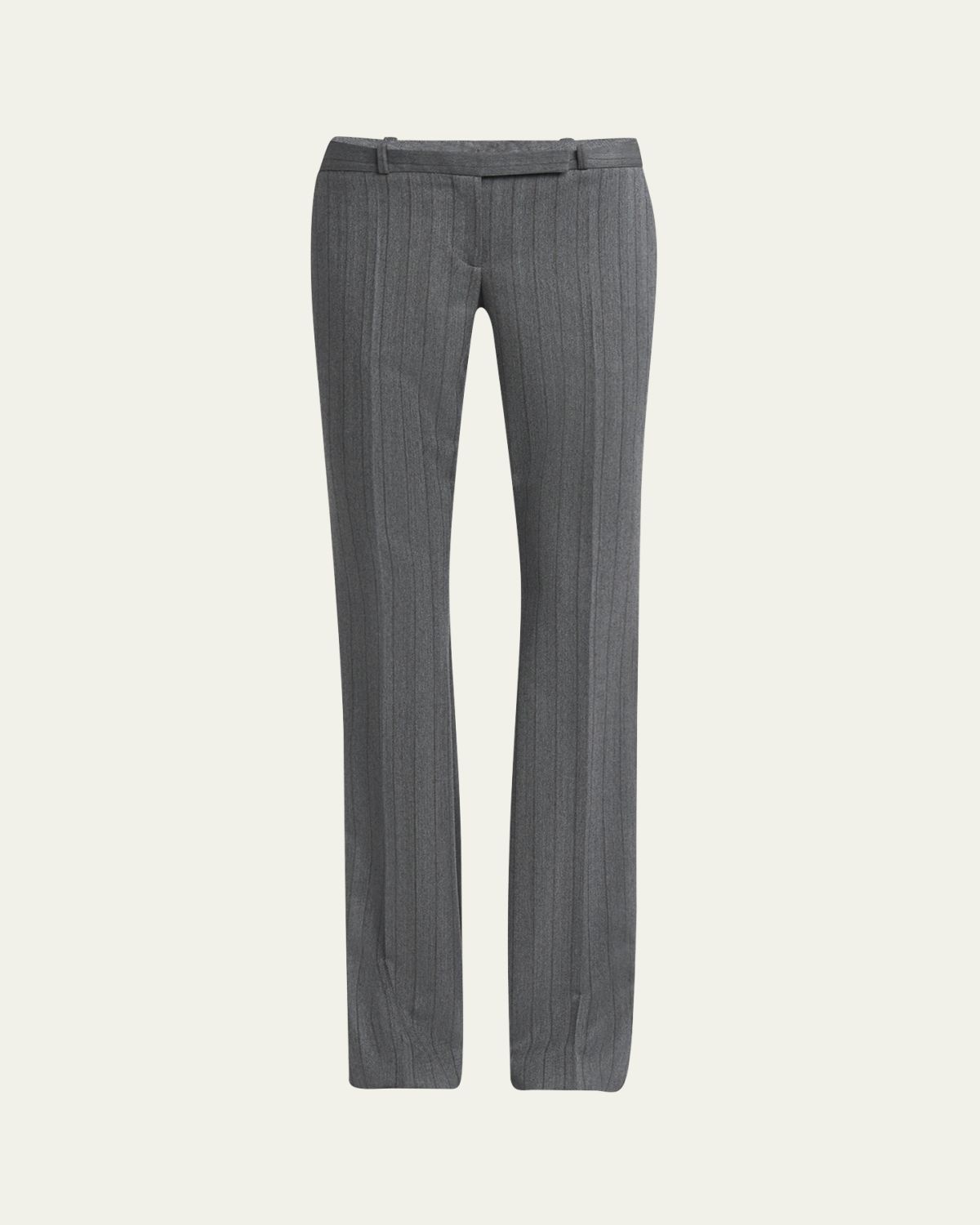 McQueen Low-Rise Herringbone Striped Flare Trousers