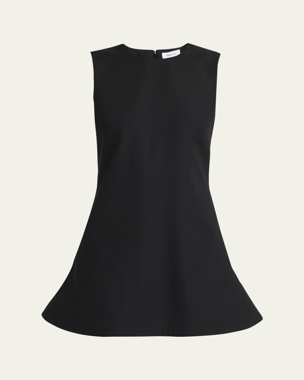 McQueen Flared A-Line Sleeveless Mini Dress