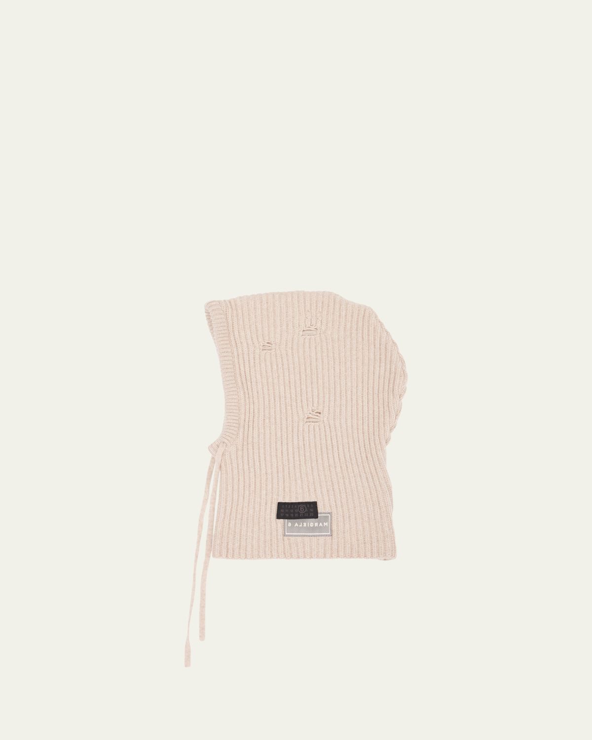 MM6 Maison Margiela Drawstring Wool-Blend Knit Hood | Thumbnail 4