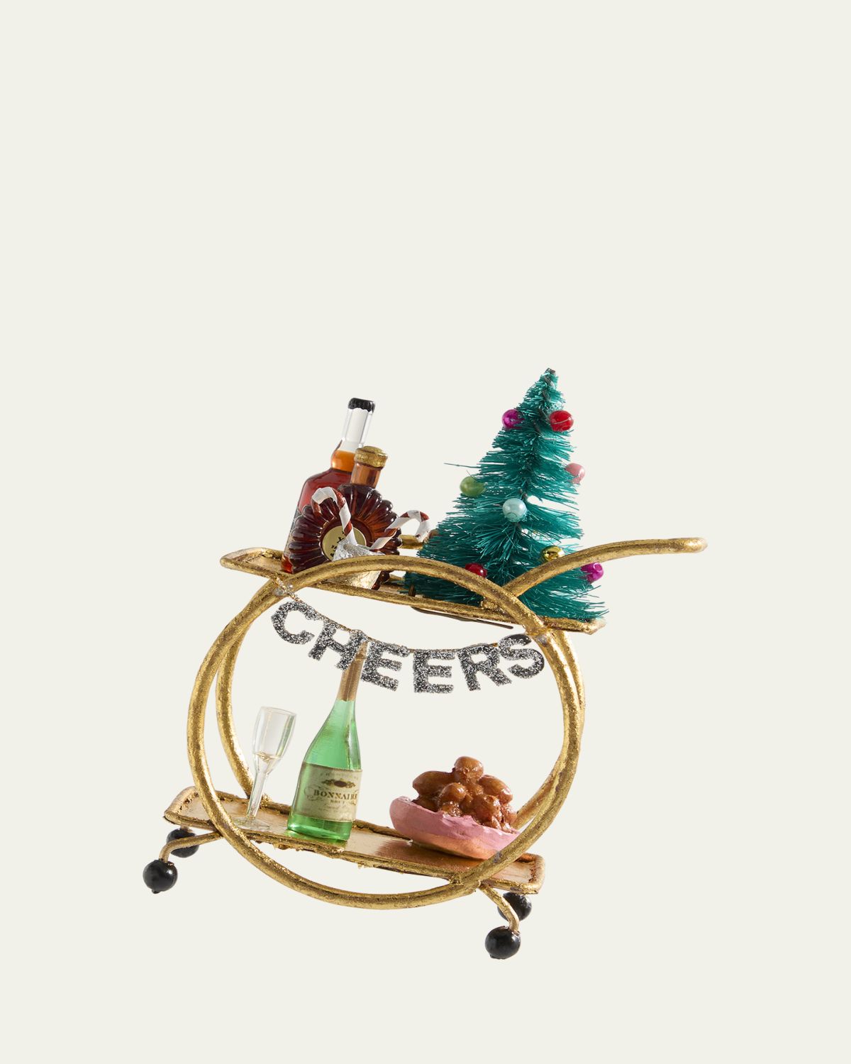 Cody Foster & Co Holiday Bar Cart Christmas Ornament
