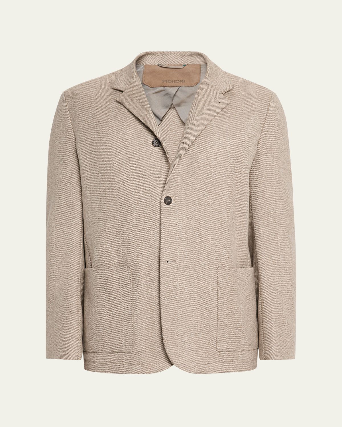 Fioroni Men's Cashmere Herringbone Voyager Jacket