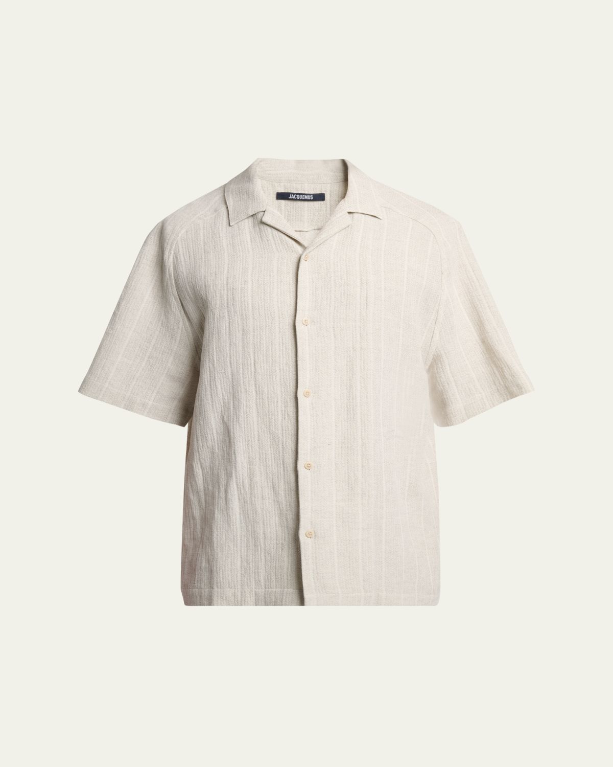 Jacquemus Men's Cotton and Linen Fonccio Camp Shirt