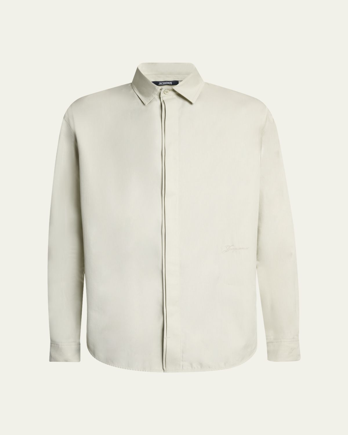 Jacquemus Men's Simon Cotton Herringbone Sport Shirt