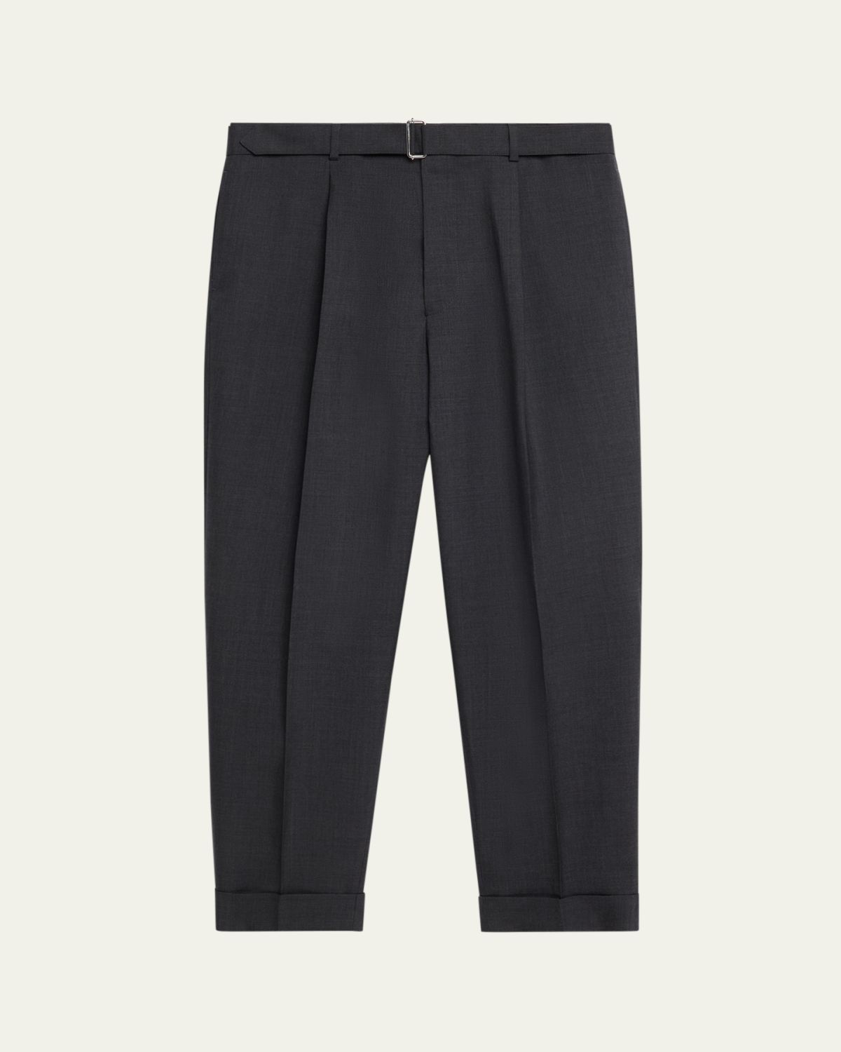 Officine Generale Men's Hugo Wool Self-Belt Pleated Pants