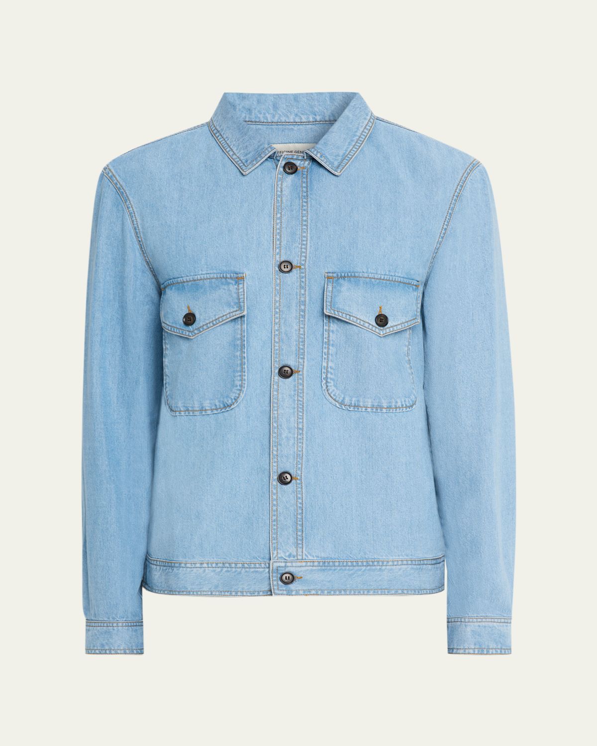 OFFICINE GÉNÉRALE Men's Hany Washed Lyocell Button-Down Workshirt