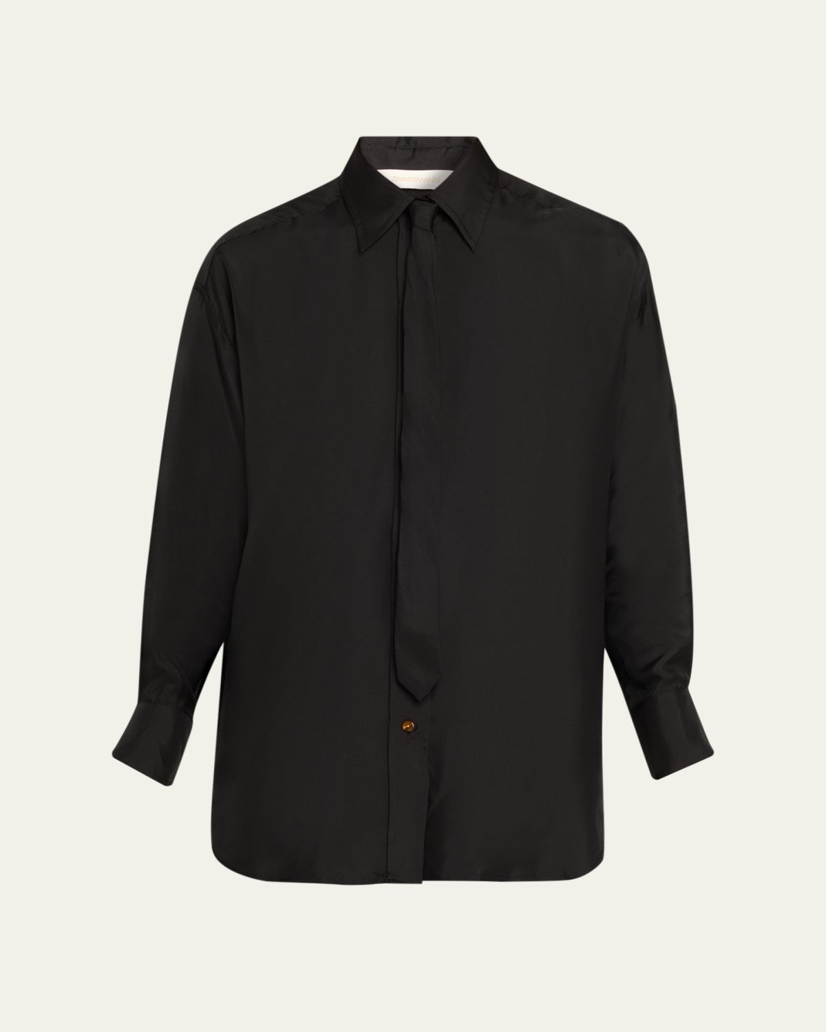 Zimmermann Relaxed Long-Sleeve Tie Shirt