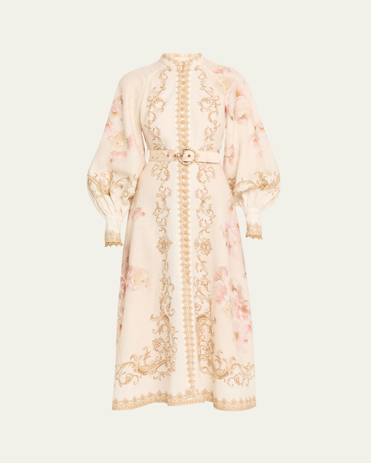 Zimmermann Buttoned Linen Midi Dress