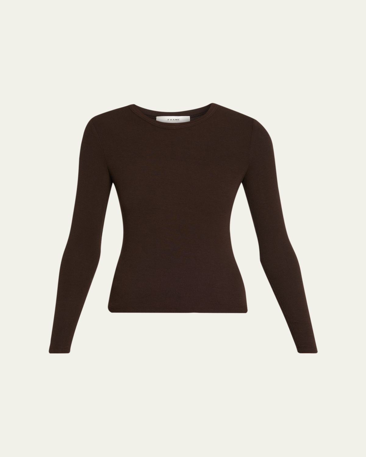 FRAME The Long-Sleeve Ribbed Crewneck Top
