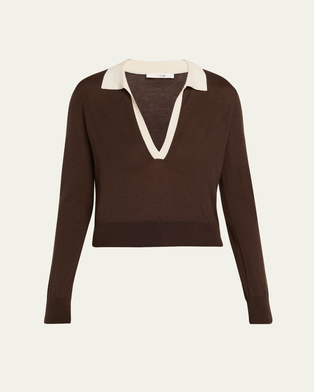 FRAME The Two-Tone Polo Sweater