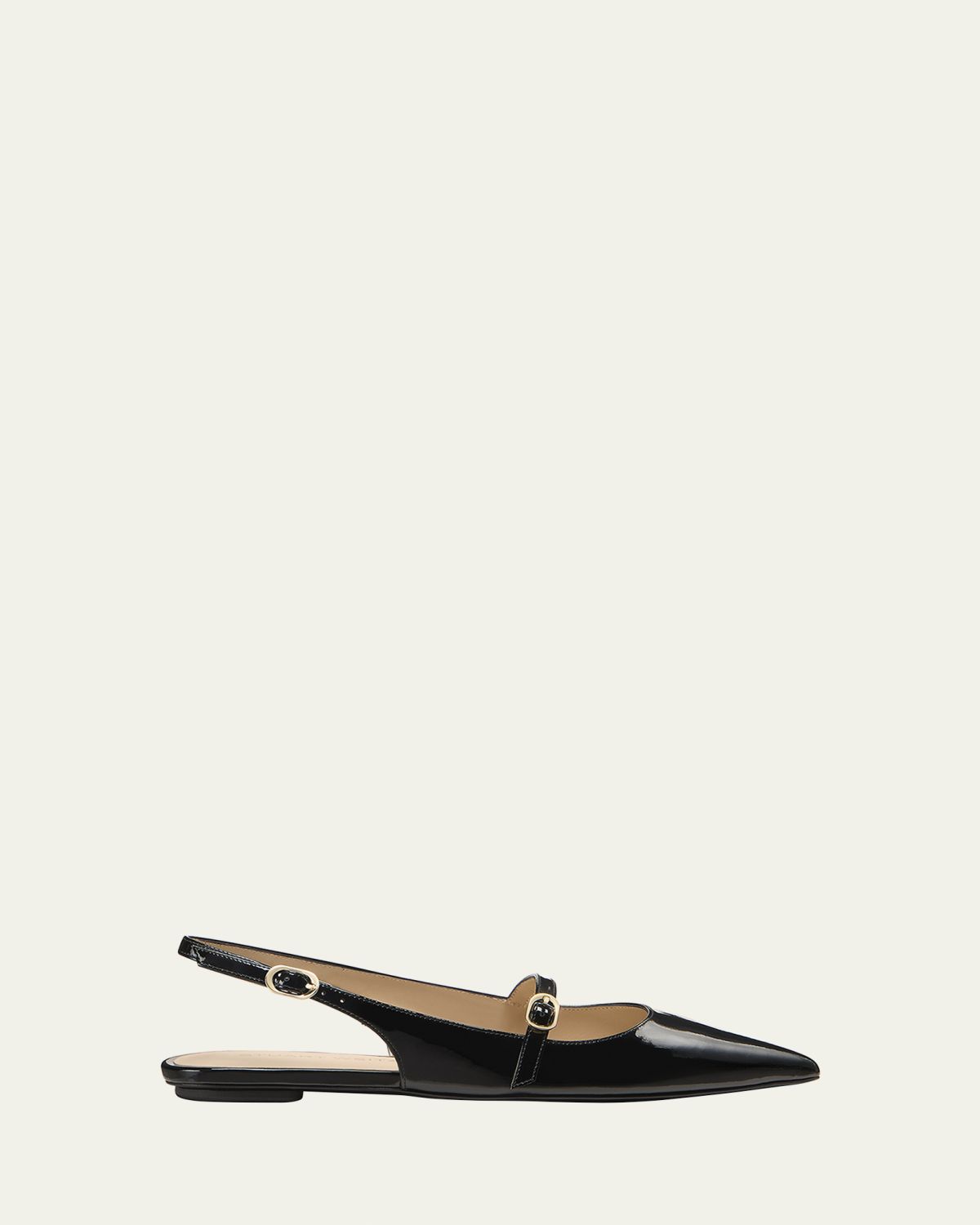 Stuart Weitzman Emilia Patent Mary Jane Slingback Ballerina Flats